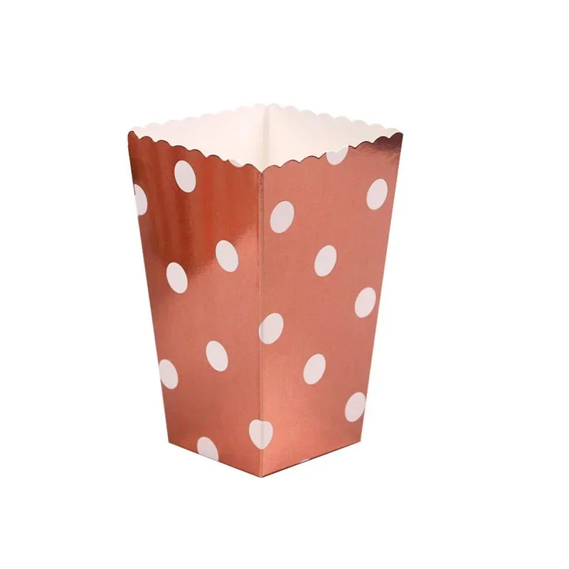 12pcs Rose Gold Stripe Popcorn Boxes for Parties