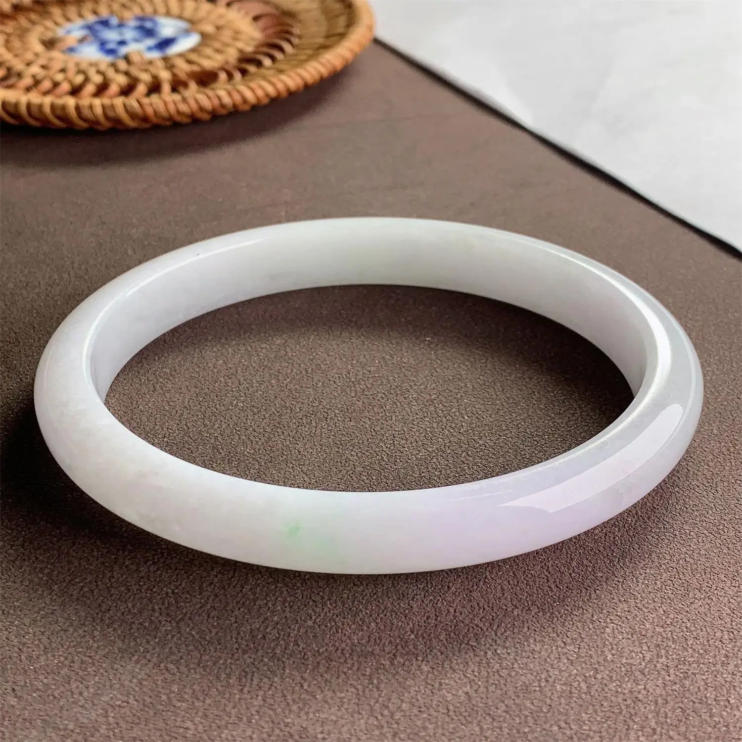Certified Natural Burmese Jadeite Grade A Round Bangle Smooth White Base Untreated Genuine Jade Stone Bracelet Women Fine Jewelr