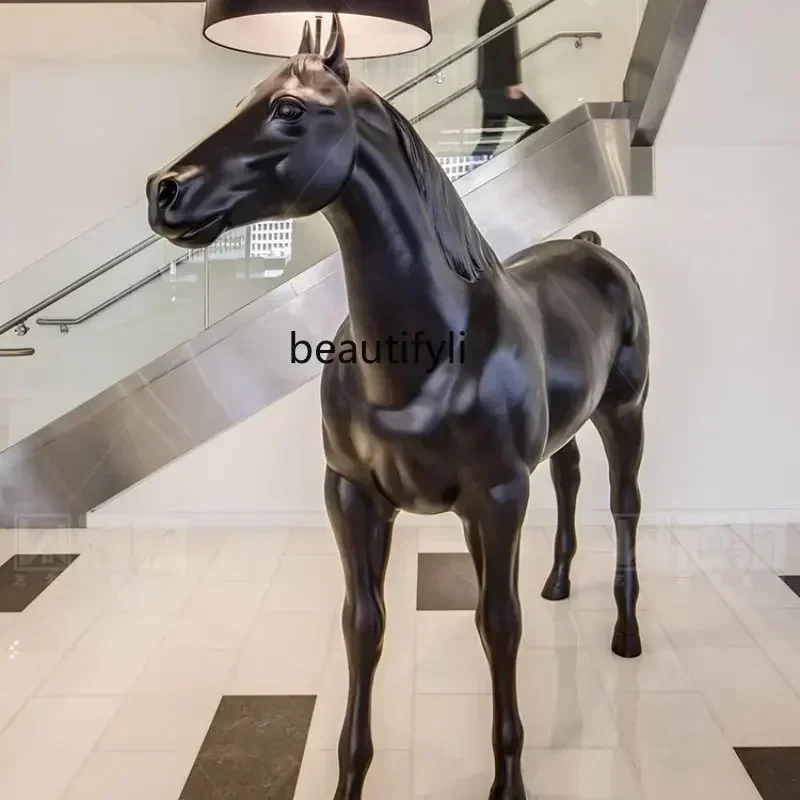 

Nordic Style Home Decoration Sculpture Horse Floor Lamp Hotel Office Light Luxury Crafts OrnamentsHY