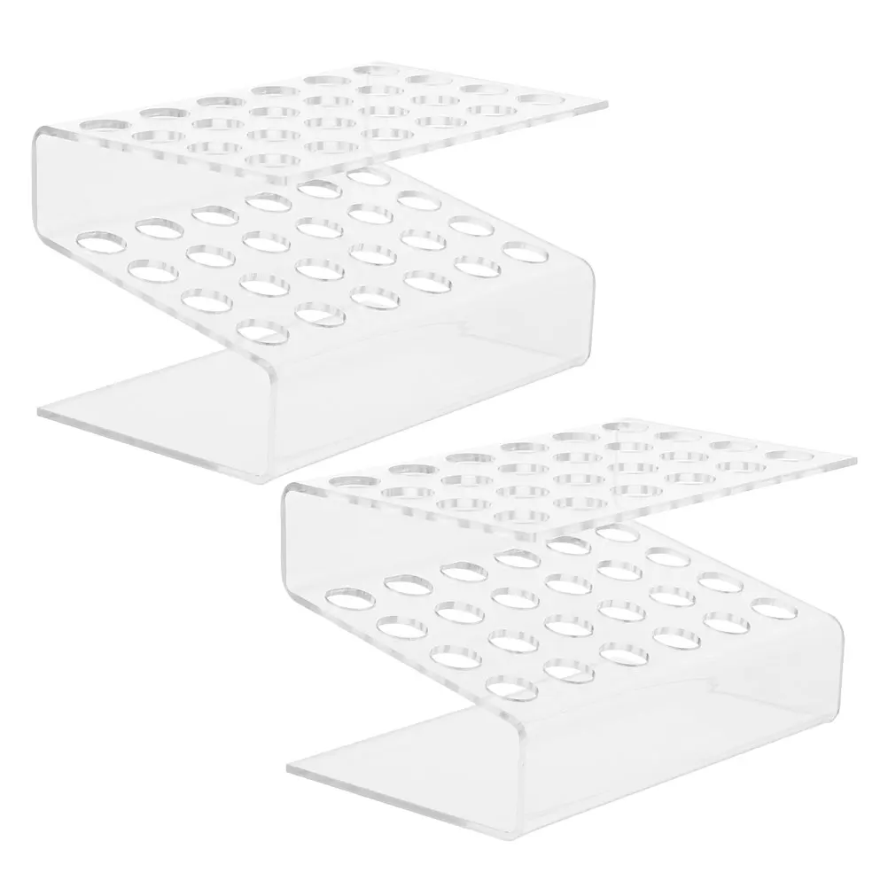 

2pcs Acrylic Pen Holder Transparent Display Stand Pencil Rack Organizer For Fountain Pens Makeup Brushes Desktop Storage Pen