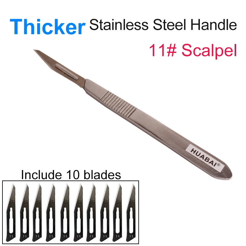 Thickened Stainless Steel Scalpel 11# 23# Metal Carving Knife PCB Repair Animal Scalpel Knife Cut Package Hand Tools Wholesale