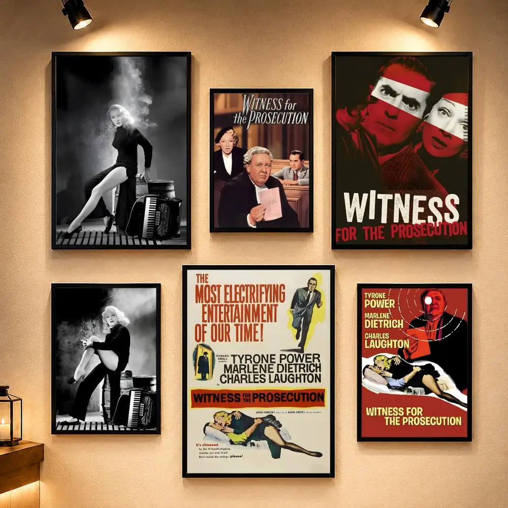 Affiche de film classique « W-Witness for the Prosecution », affiche vintage rétro, autocollants d'anime, décoration murale autocollante pour la maison