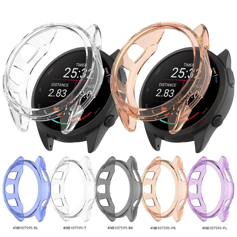 Protector Shell case for garmin Forerunner 165 / 165 Music TPU Shell Watch Bumper Frame Cover Half Coverage Case Housing