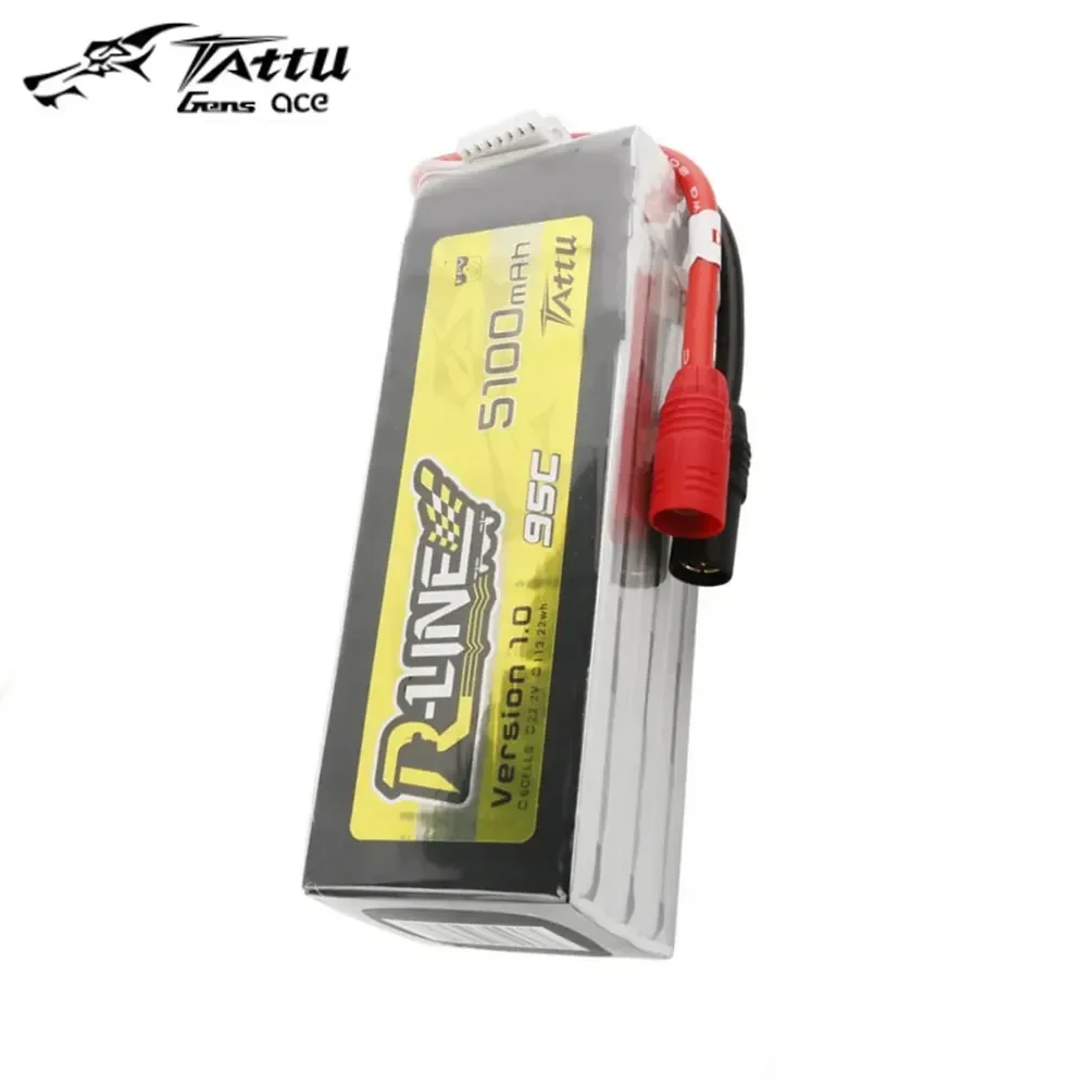 Gens Nes Ace Tattu R-Line 1.0, RC FPV 레이싱 드론 쿼드콥터용 Lipo 배터리, 5100mAh 22.2V 6S 95C