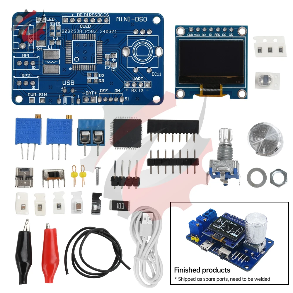 0.96 Inch OLED DIY Mini Digital Oscilloscope Electronic Kit STC Microcontroller Electronic DIY Soldering Project Practice Solder