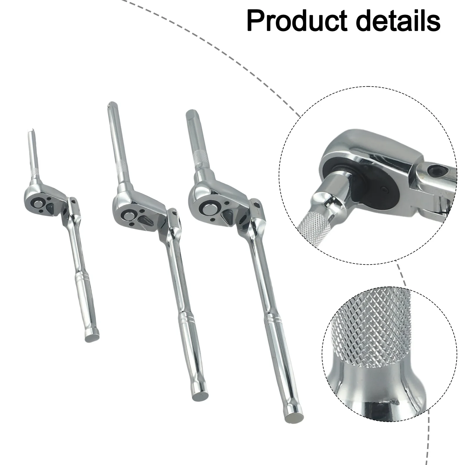 

180 Degree Flex Head 72 Tooth Ratchet For Hard-to-Reach Areas 5-Degree Swing Arc Dual Directions Ratchet Ergonomic Handle