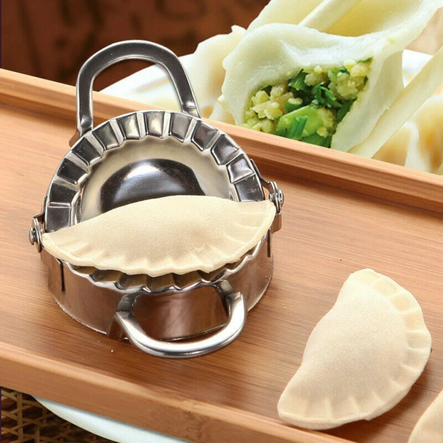 2pcs Stainless Steel Dumpling Maker Wraper Dough Cutter Pie Ravioli Dumpling Mould Kitchen Product Cutting Tools Kitchen Tools