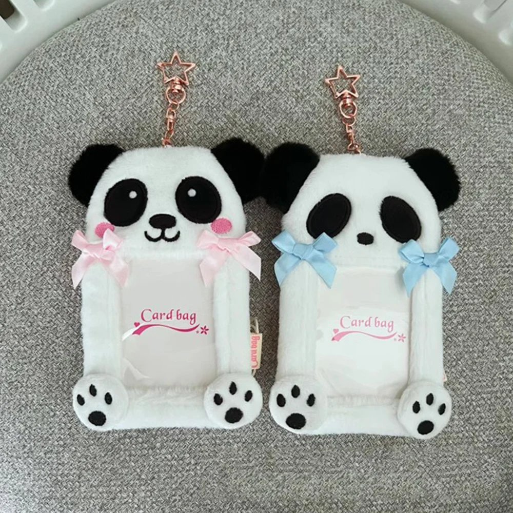 Cute Animal Plush Card ID Holders Photocard Holder Credit ID Bank Card Keychains Protective Case Pendant Stationery Card Cover