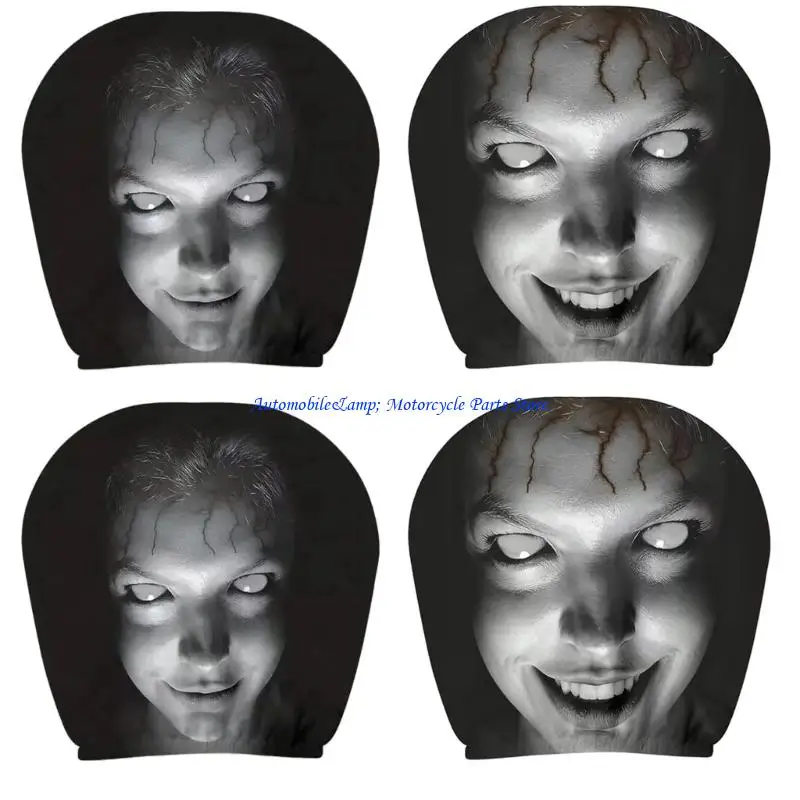 H7BD Car Headrest Covers Designed With Bold Funny Face Faces Headrest Cover,Stretchy Fabric Humorous Cushion
