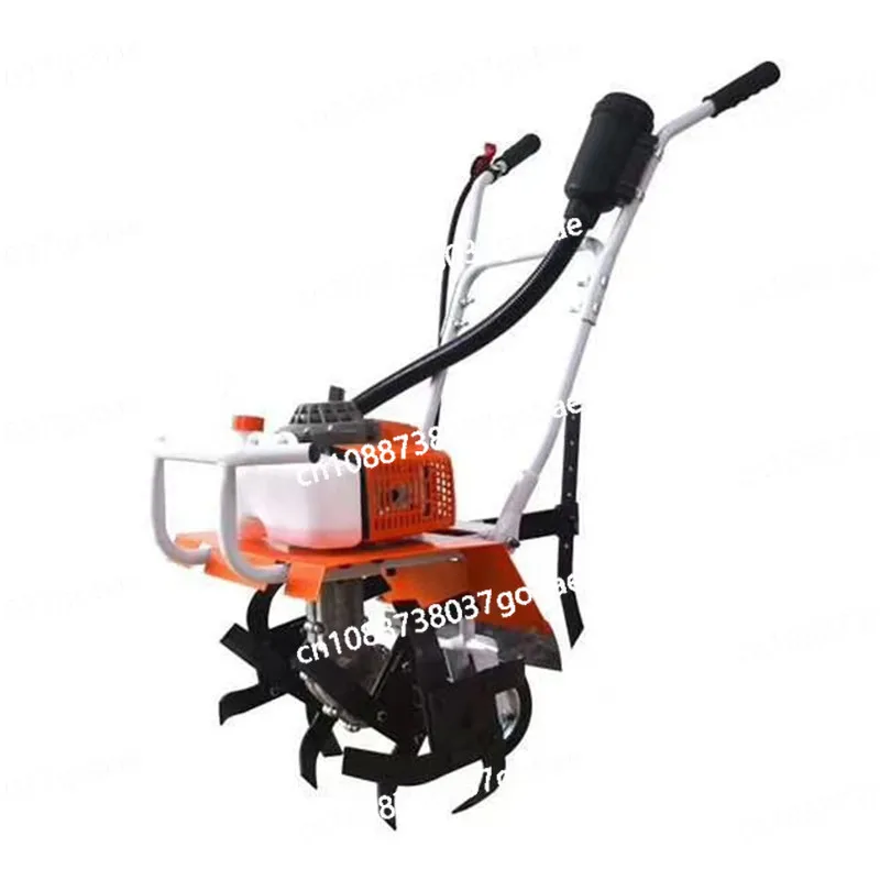 

Push rotary tiller Four-stroke wasteland clearing machine Greenhouse vegetable garden weeding ditch plowing machine