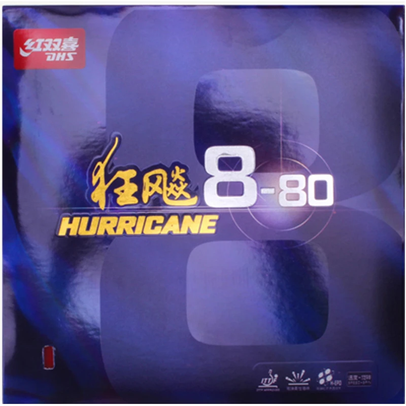 DHS Hurricane 8-80 Table Tennis Rubber, High Sticky Rubber with High Elastic Sponge for 40 + Table Tennis Racket Game