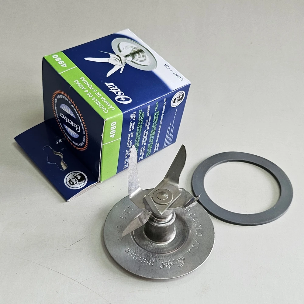 

Blender Replacement Parts Compatible For Oster, Stainless Steel 6 Blade 4980 With Rubber O Ring Seal Gasket