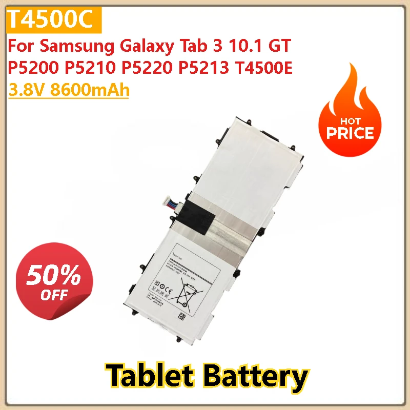 

100% New High Capacity 3.8V 8600mAh Tablet Battery T4500E T4500C For Samsung Galaxy Tab 3 10.1 GT P5200 P5213 P5210 P5220