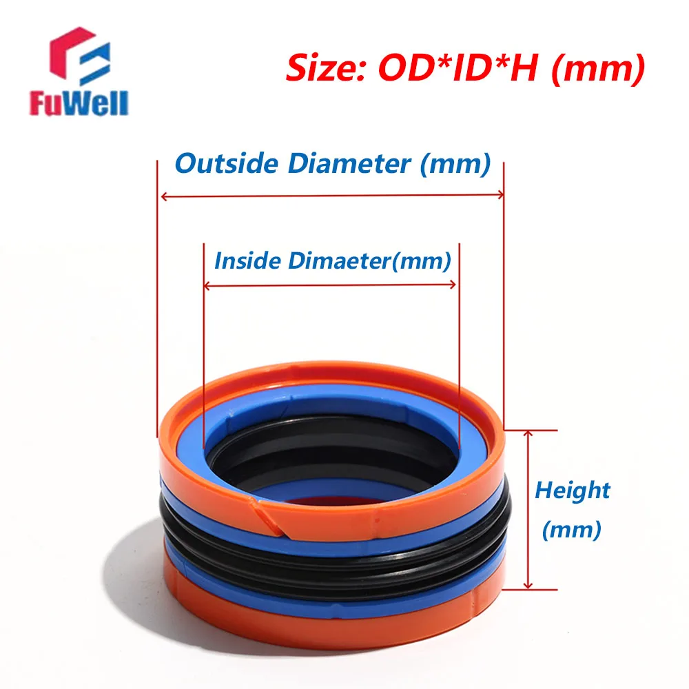 Fuwell 1pcs KDAS Five-Combination Oil Seal for Hydraulic Cylinder Hole Gasket Sealing Ring Outside Diameter 320/360/380/400mm