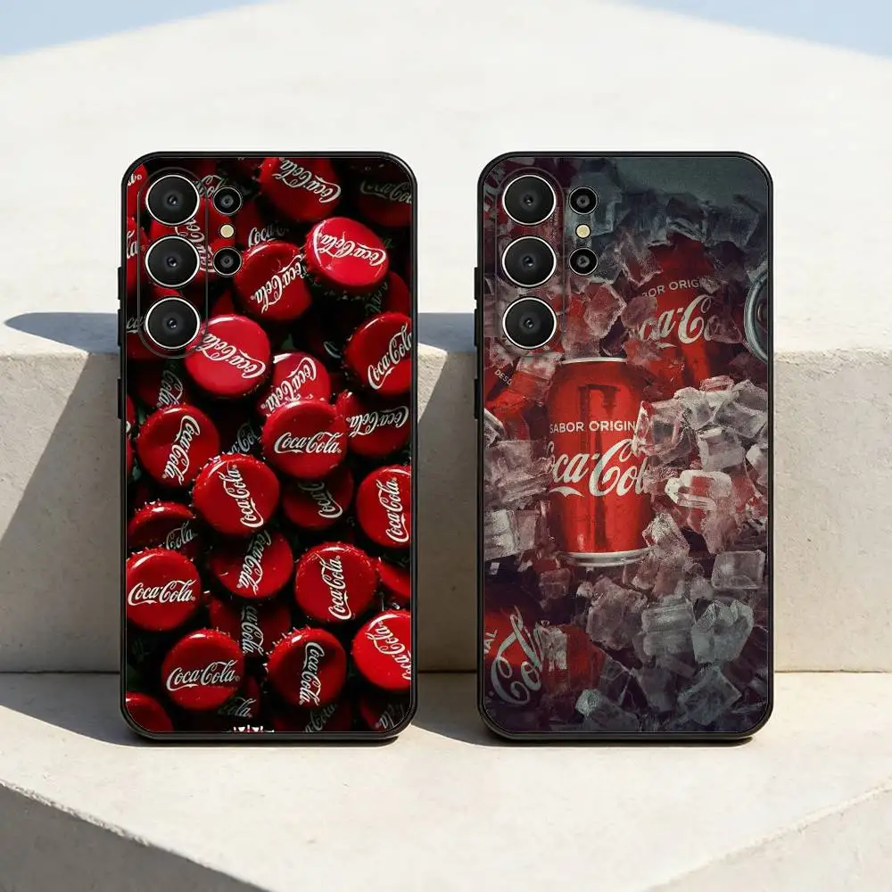 

Hot C-Coca C-Cola Vintage Phone Case For Samsung S26,S25,24,23,22,30,21,10,9,Ultra,Plus,Lite,FE Soft Black Case