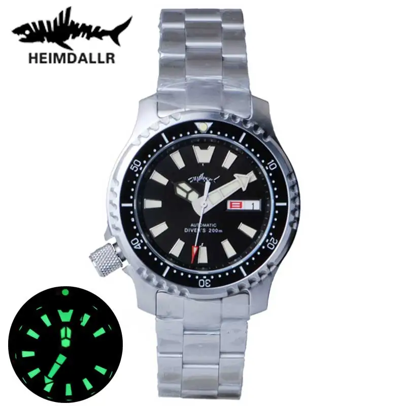 

HEIMDALLR Automatic Men's Watch NH36 Men Mechanical Wristwatches Diver Watch 200M 316L Steel Sapphire Crystal 3C Luminous Dial