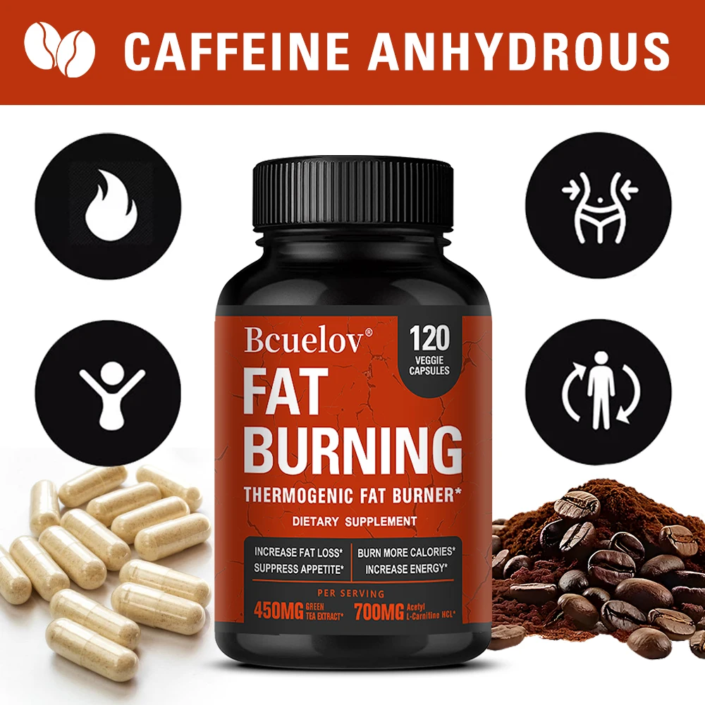 Cápsulas de Acetil-L-Carnitina con Té Verde y Cafeína, Apoya el Metabolismo y el Nivel de Energía, el Estado de Ánimo Equilibrado y el Bienestar Diario del Cuerpo