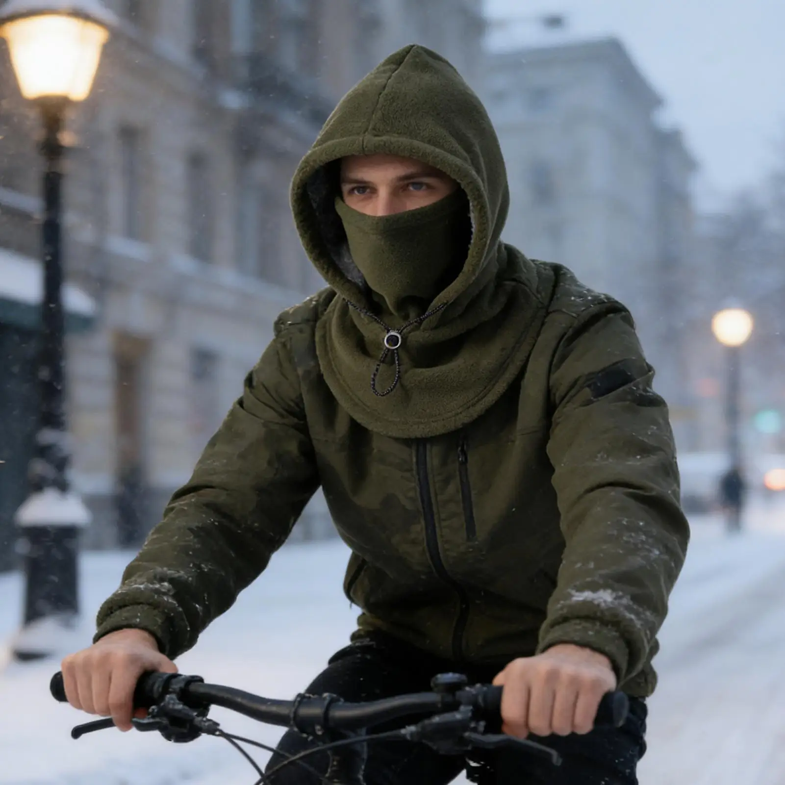 

Fleece Hood Breathable Windproof Warm Adjustable Headwear Warm Winter Hat For Cold Weather Cycling Outdoor Work Hiking Skiing