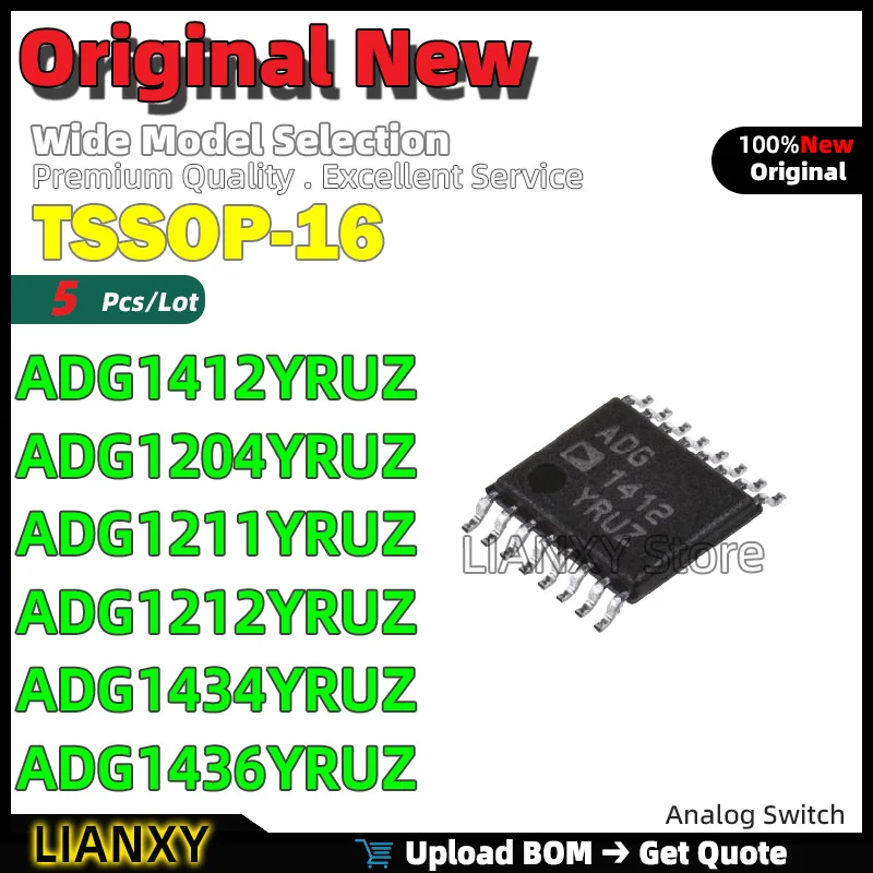 

5 шт. TSSOP-16 ADG1412YRUZ ADG1204YRUZ ADG1211YRUZ ADG1212YRUZ ADG1434YRUZ ADG1436YRUZ аналоговый переключатель новый оригинальный