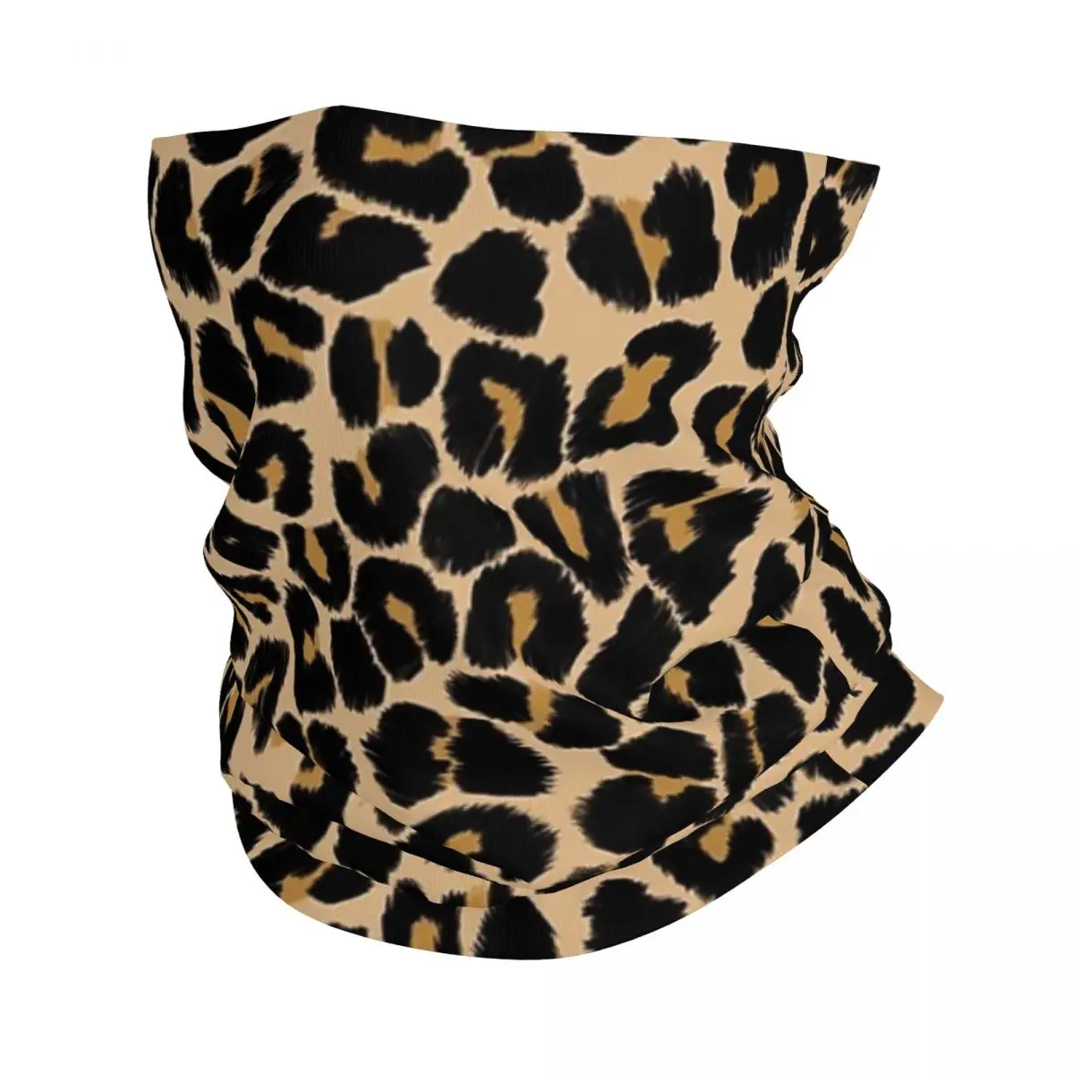 Leopard Print Traditional Colours Bandana Neck Gaiter Face Scarf Multi-use Cycling Scarf Cycling For Men Women Adult Windproof