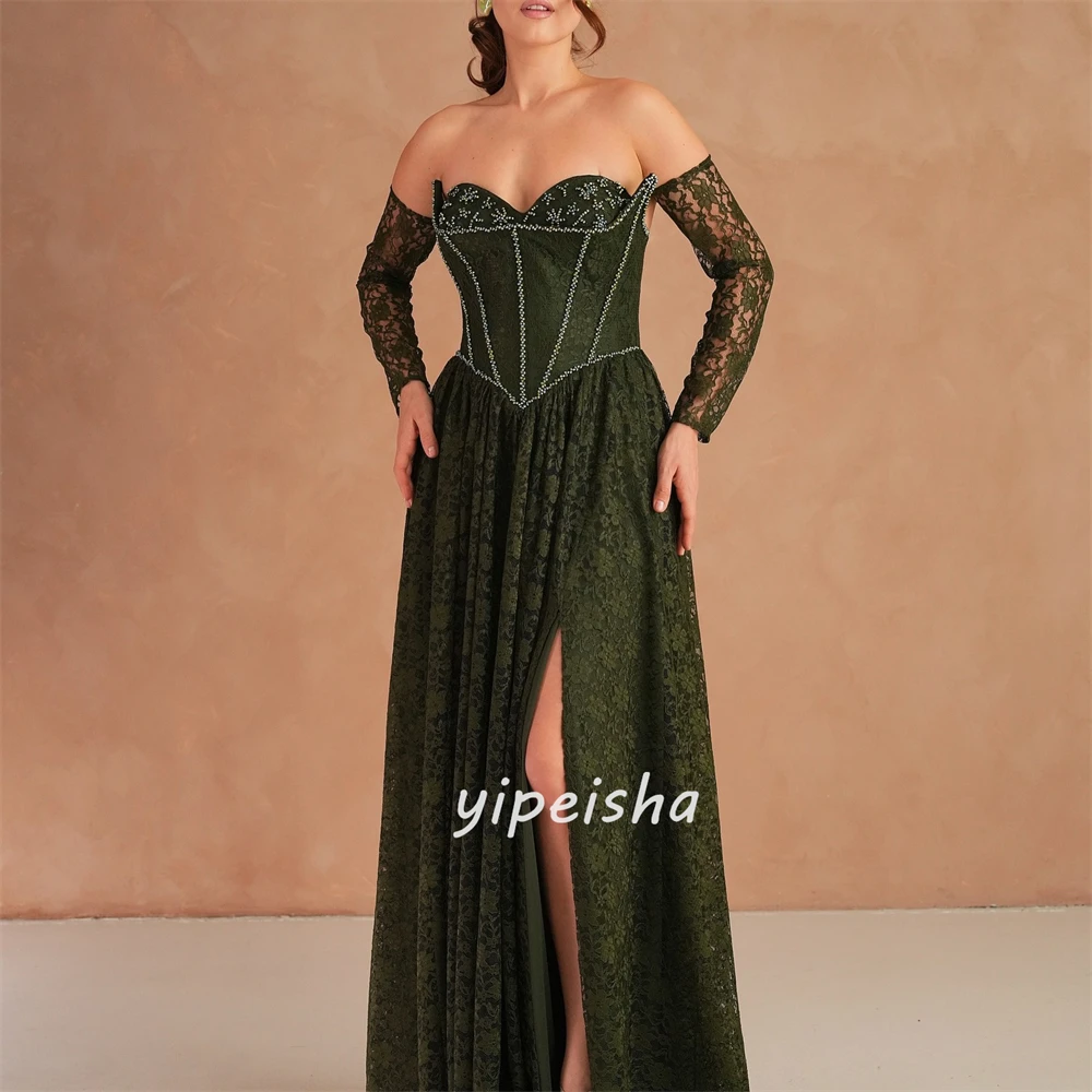 Элегантные классические кружевные платья со стразами по индивидуальному заказу, прямые длинные платья без бретелек, платья для особых случаев на заказ, одинаковые в современном стиле