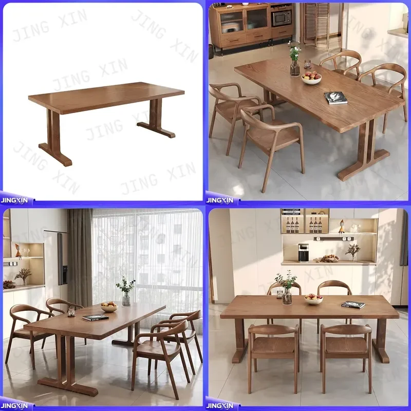 custom for Nordic Solid Wood Dining Table and Chair Set Modern Simple Home Living Room Furniture Ash Wood Dining Room Table