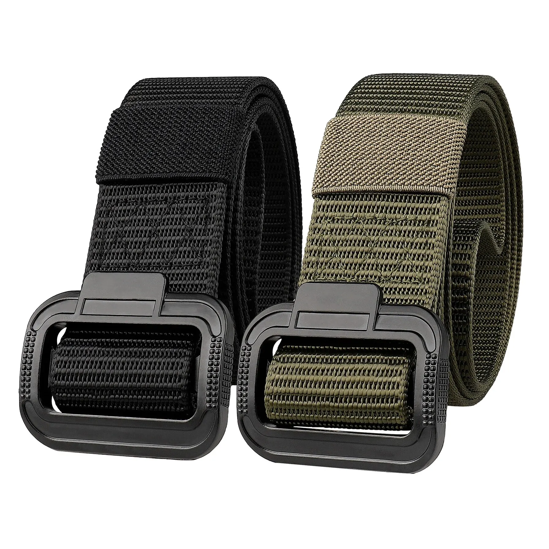 Men\'s Belt Imitation Nylon Tactical Belt Casual Versatile Metal Buckle Belt Outdoor Sports Canvas Belt Paired With Jeans Belt