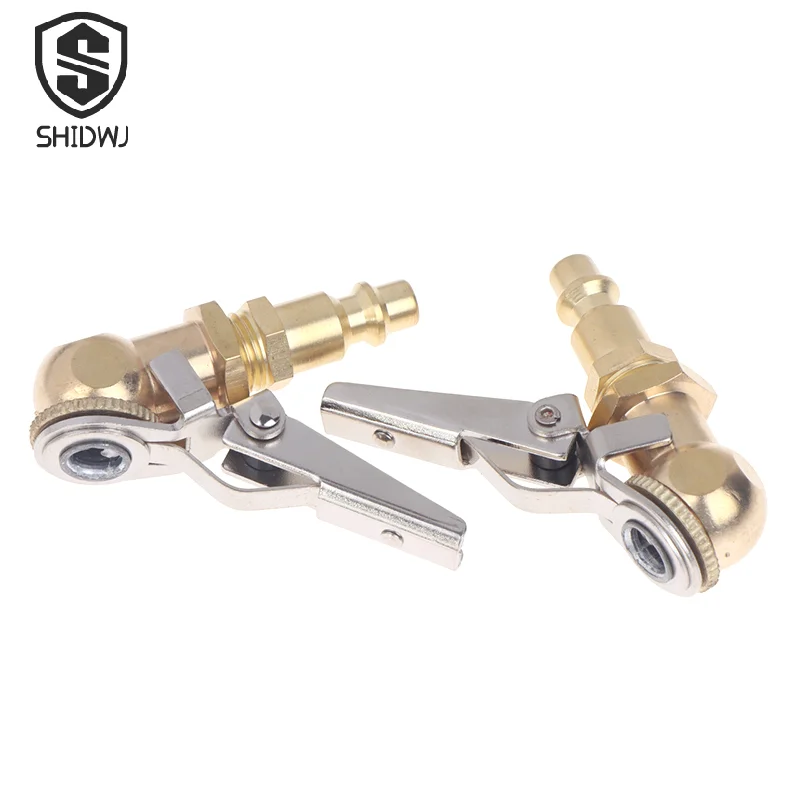 2 pçs de bronze bola fechada pneu 1/4 polegada fnpt fluxo fechado pneu inflator ar carro pneu mandril inflator bomba válvula conector