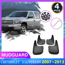 For Chevrolet Silverado GMT900 GMC C K 2008 2007~2013 Fender 4PCS Front And Rear Mud Flap Splash Guard Mudguard Car Accessories