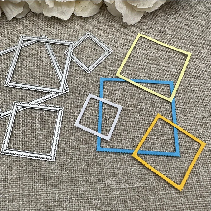 

Металлические вырубные формы-шаблоны для скрапбукинга и декоративного рукоделия: квадратная рамка с зубчатым узором