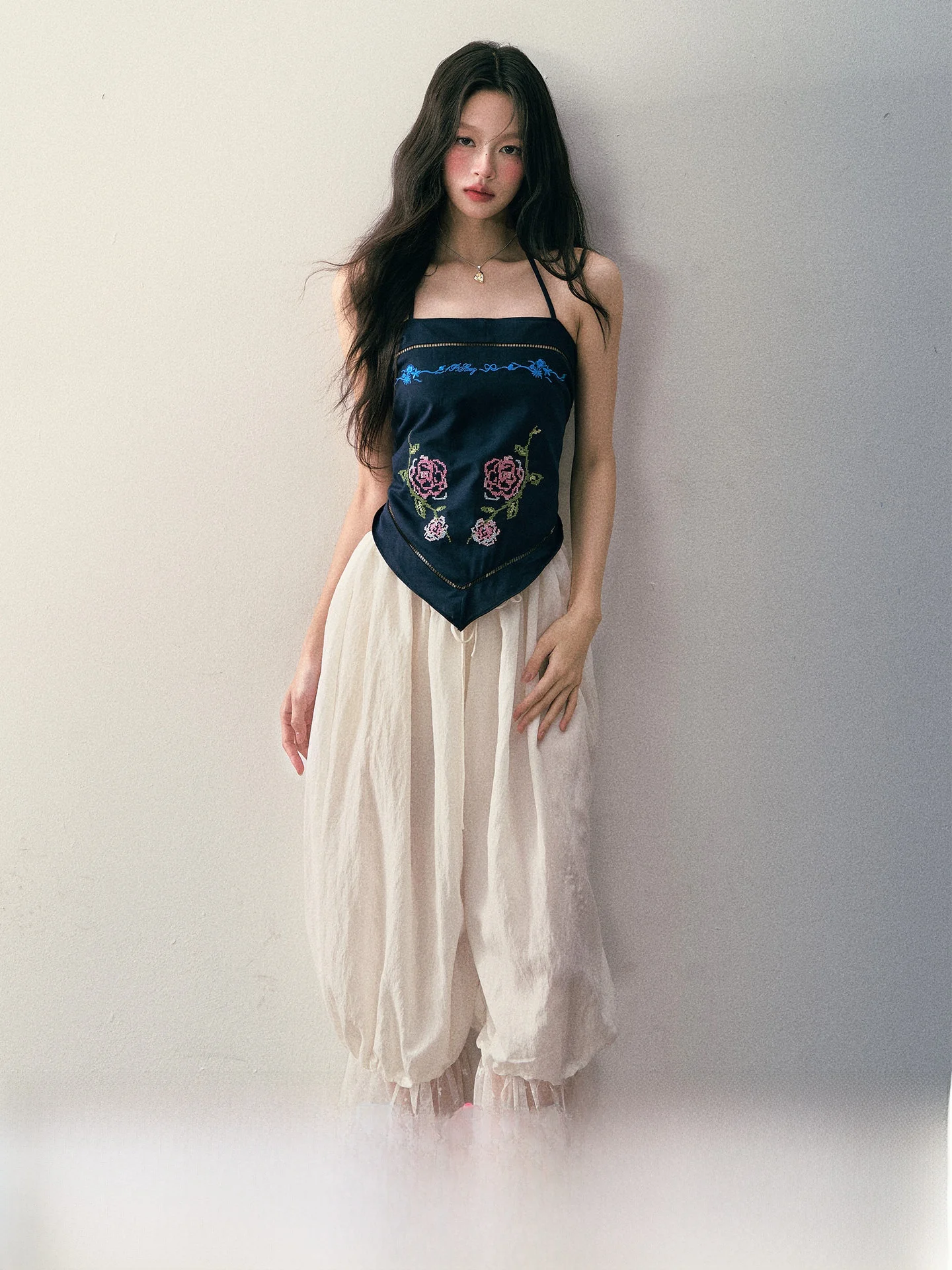 

Женские брюки P STUDIO с кружевными вставками и драпировкой, на шнурке, с высокой талией, свободные, повседневные, длинные, осенне-зимний дизайн