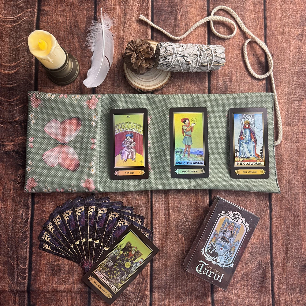 Triple Moon Tree of Life Tarot Storage Bag Divination Tarot Cards Table Cloth Durable Fabric Witchcraft Astrology Wrap Pouch