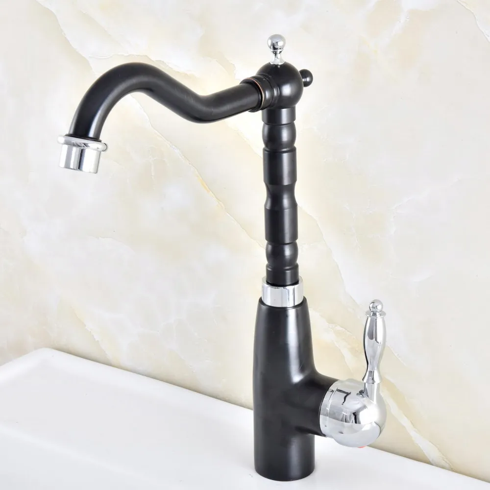 

Black Silver Brass Deck Mount Bathroom Faucet Vanity Vessel Sinks Mixer Tap Cold And Hot Water Tap znf486