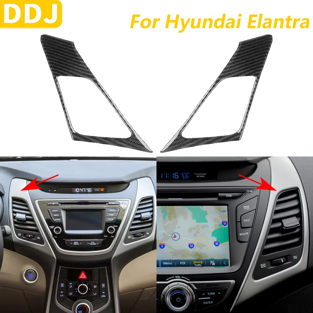 

Для Hyundai Elantra 2011-2016 углеродное волокно, центральная рамка для вентиляционного отверстия, декоративная крышка, автомобильные аксессуары, внутренняя наклейка