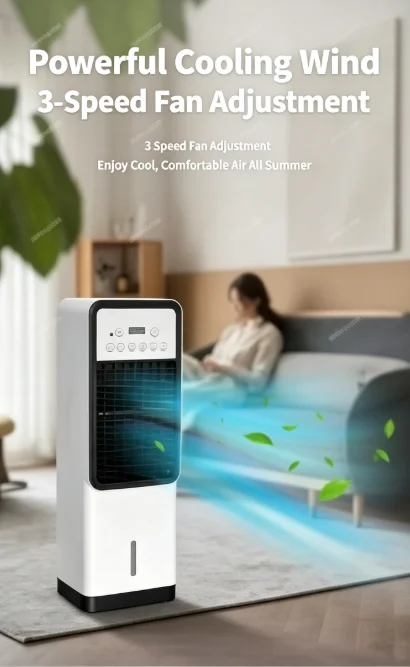 Portable Home Cooling Fan Freestanding Ventilator for Bathroom Indoor