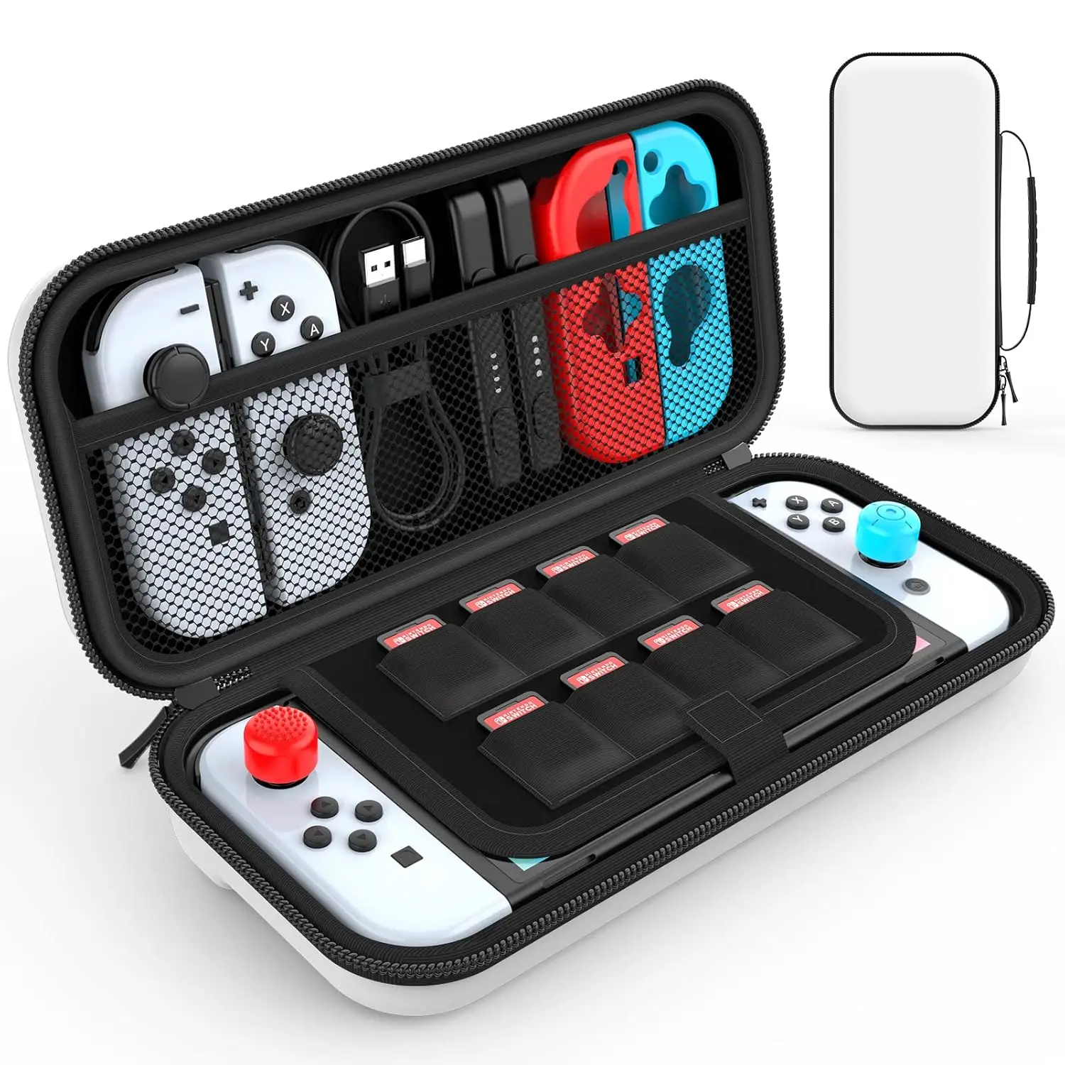 Switch Carrying Case Compatible With Nintendo Switch & Nintendo Switch OLED Model 2021, High-capacity Travel Carrying Case