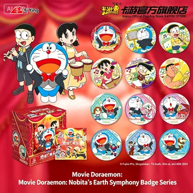 kayou-movie-doraemon-nobita's-earth-symphony-badge-series-blind-pack-badge-en-metal-officiel-d'anime-broche-ornement-de-collection