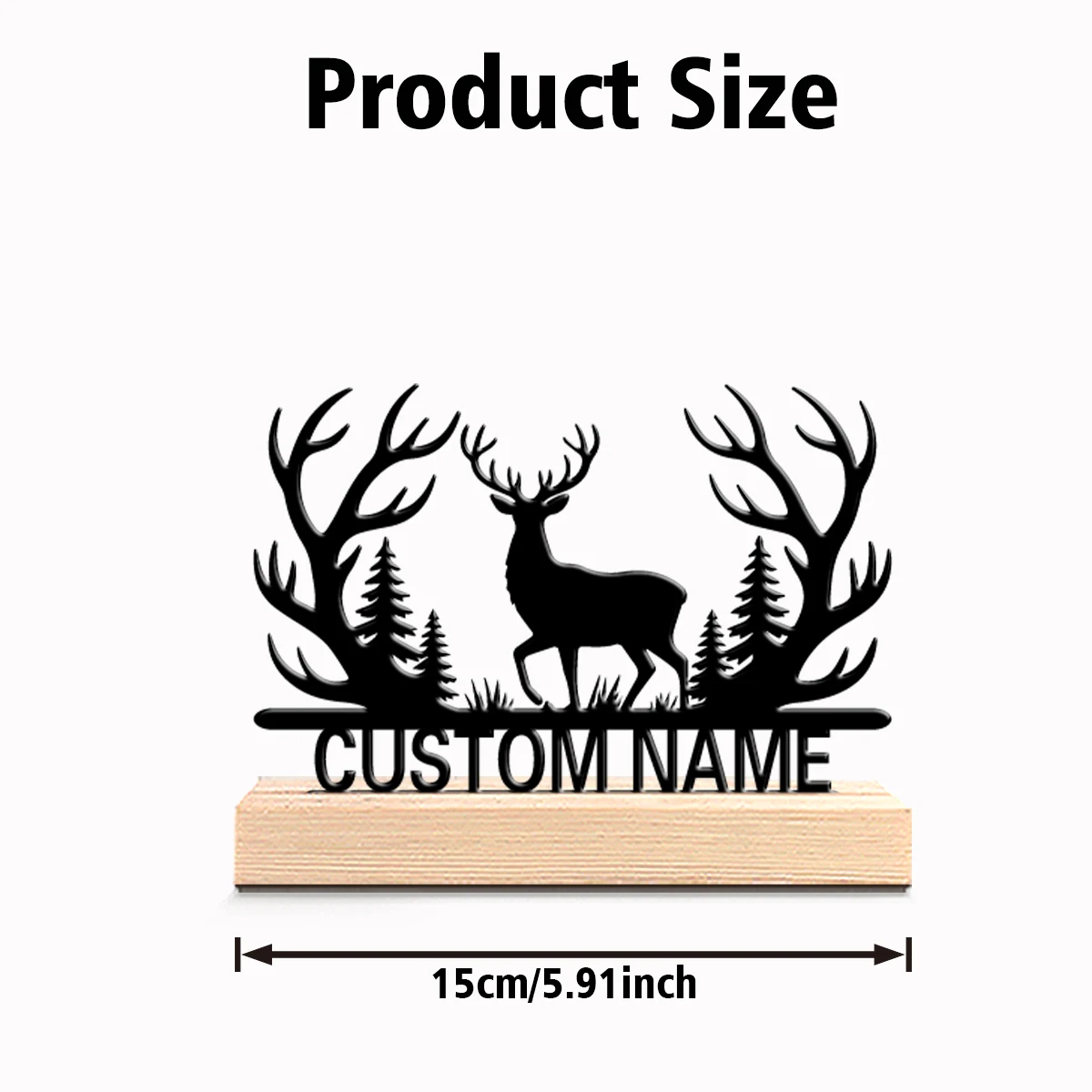 1pc Stylish Personalized Custom deer Metal Statues Wooden Base Lighting for Office Workshop Modern Rustic Steampunk Themes