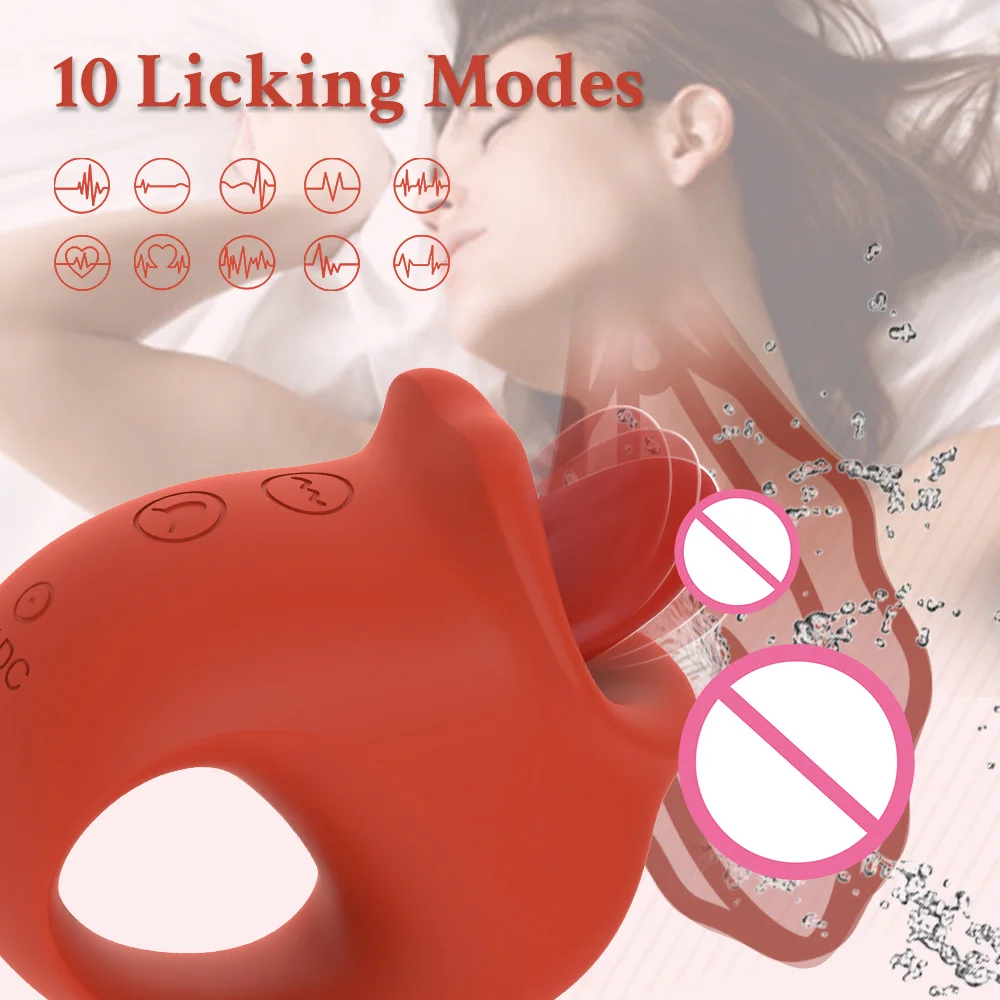 

SUNFOO Rose Mouth Licking Vibrator G-Spot Nipple Clitoral Stimulator Vibrating Tongue Vaginal Clitoris Sex Toy Adult for Women