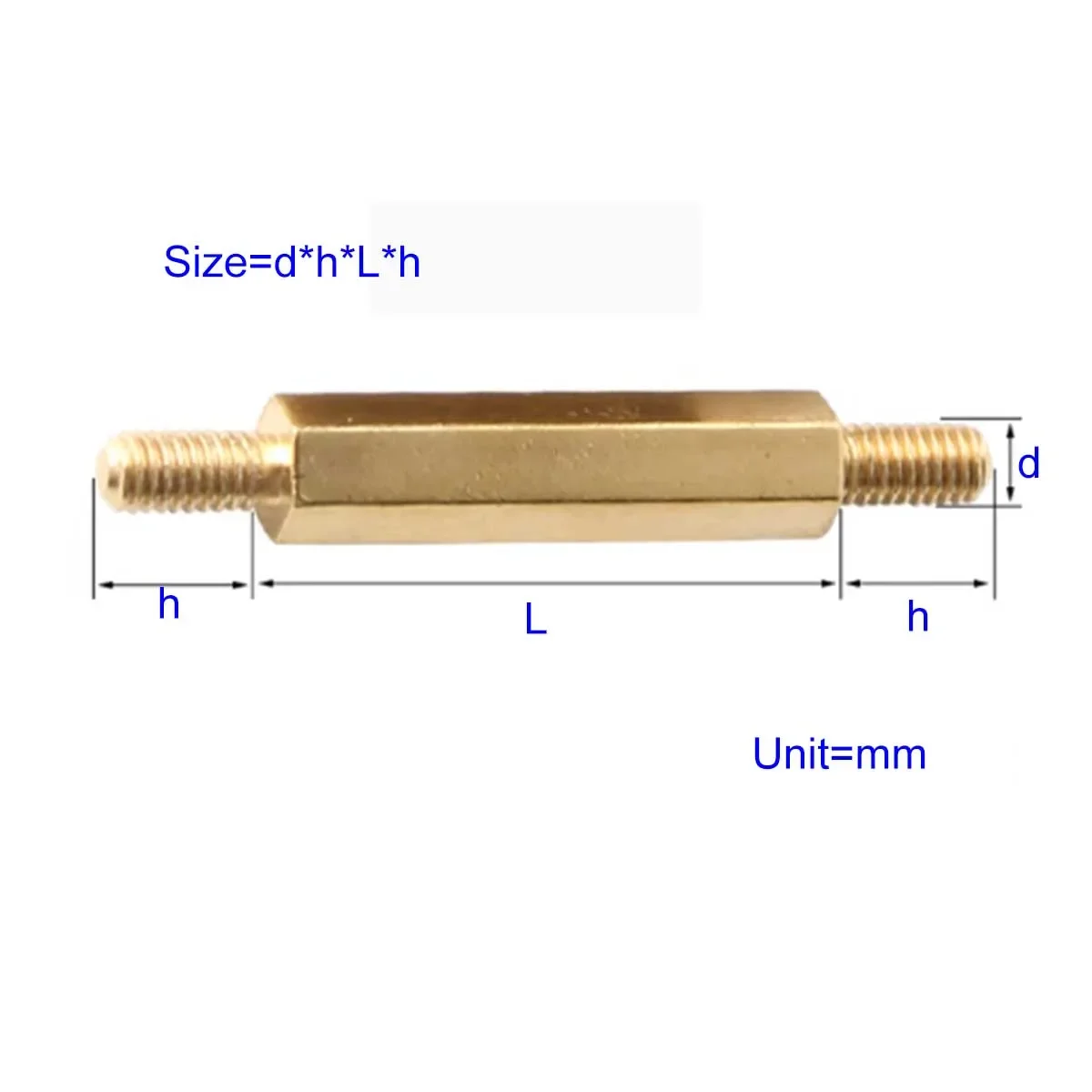 

Double Headed External Thread Hexagonal Copper Pillar M3M4