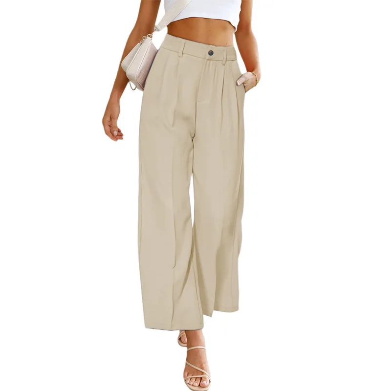 Plus Size 3XL Wide Leg High Wasit Loose Pants Women Classic Suit Pants Vintage Palazzo Office Elegant Casual Trousers Pantalones