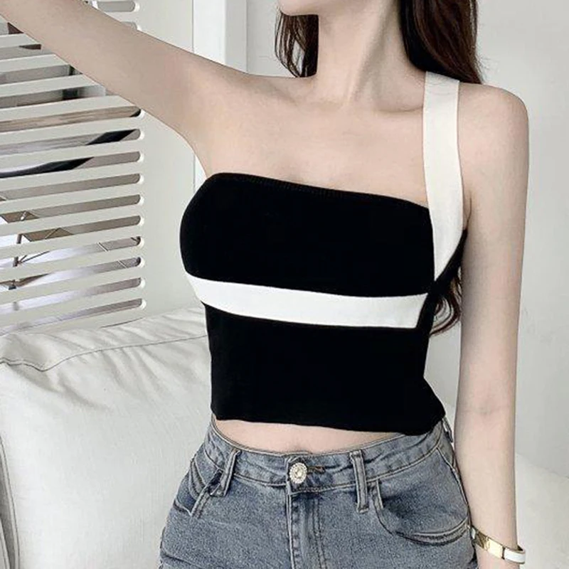 1PCS Women Off Shoulder Cami Crop Top Cropped Corset tops T Shirt Casual T Shirt Sexy Tee