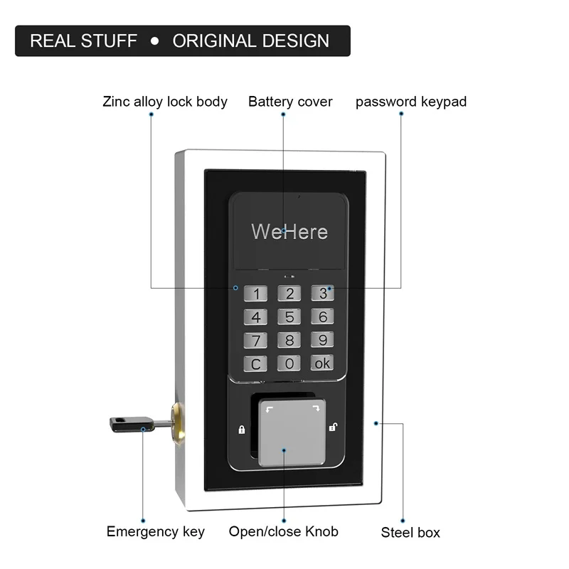 WeHere Smart Key Safe Box Phone Remote Control Wifi Security Boxes Password Outdoor Security Electronic Wall mounted Lock Boxes