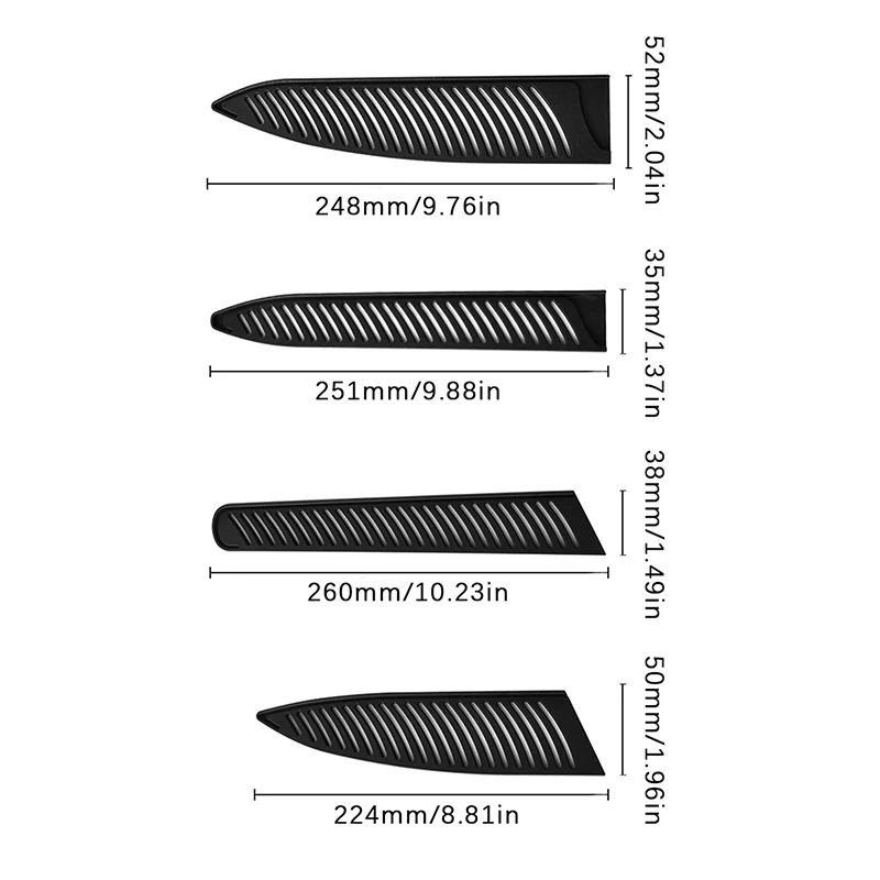 Knife Sheath Black Plastic Knife Covers Hollow Knife Blade Protector Cover Edge Guards Case Kitchen Accessories