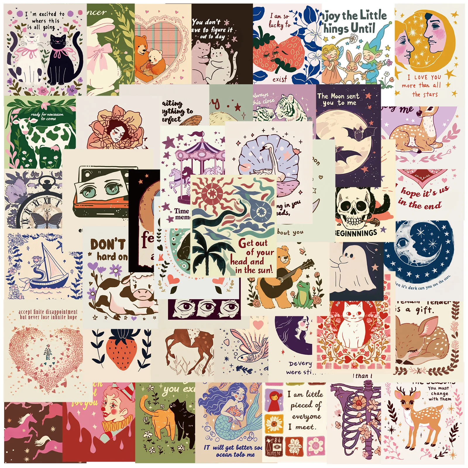 【セール中】50 個の奇妙なインスピレーションを与える励ましの落書きステッカー電話ギターラップトップノートブックスーツケース防水ステッカー子供のおもちゃ