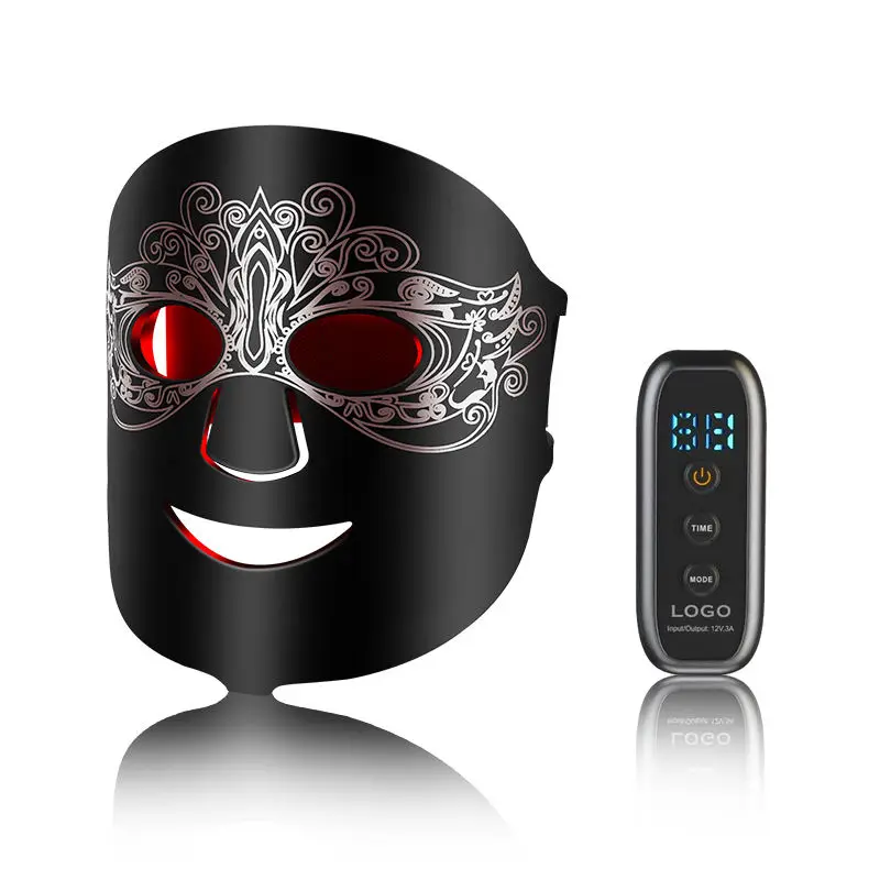Maschera facciale in silicone flessibile a quattro lunghezze d'onda da 60 LED 660nm 850nm 415nm 590nm