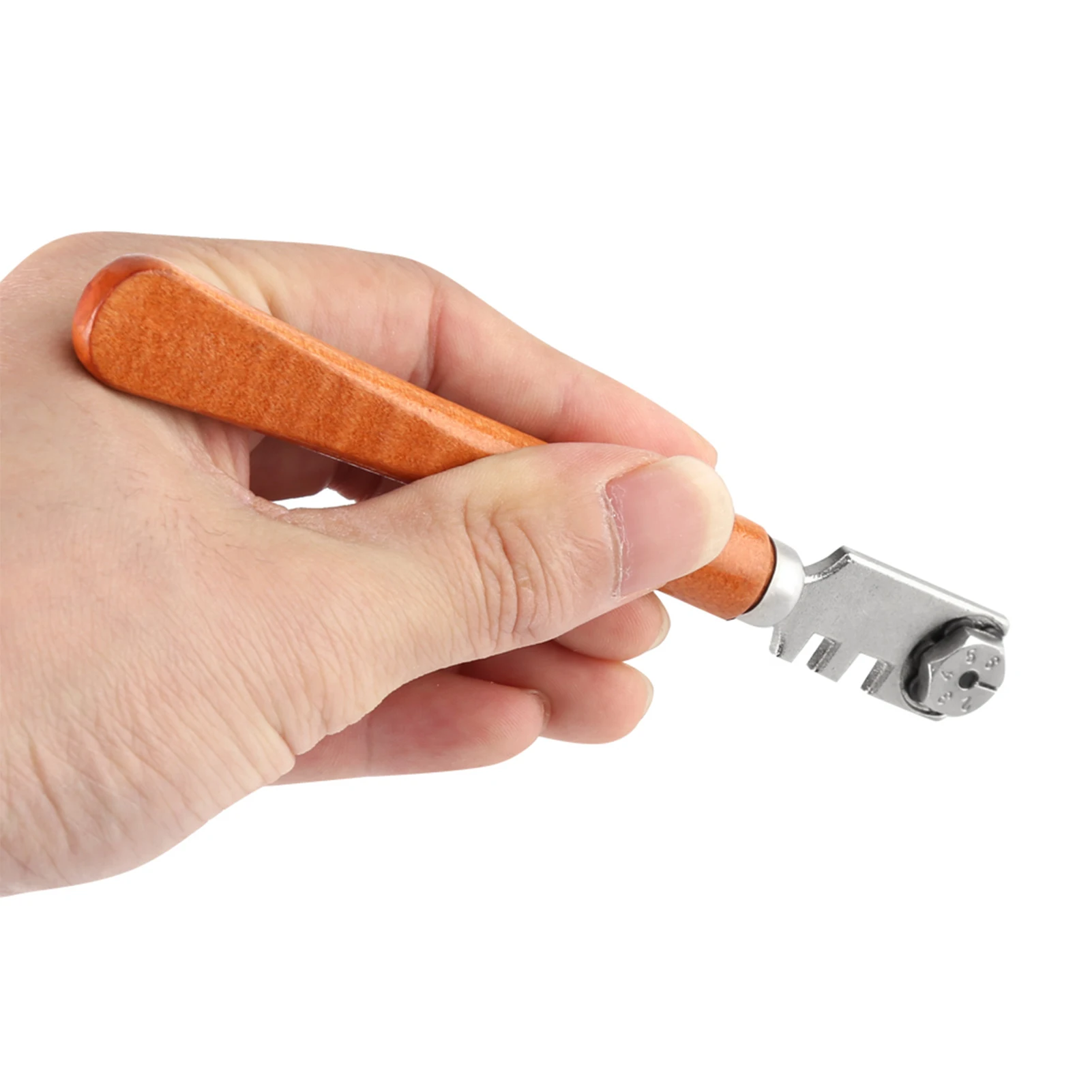 130MM Professional Six Wheel Glass Cutter Craft Cutting Kit Tool with Wooden Handle