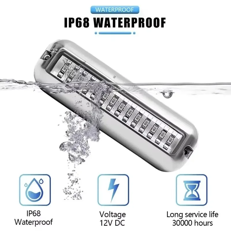 الفولاذ المقاوم للصدأ 1-4 قطعة 42 LED يخت تحت الماء لأضواء الملاحة البحرية IP68 أضواء قارب مقاوم للماء ملحقات اليخوت