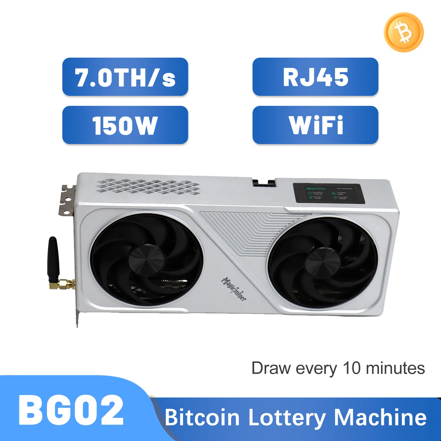Magicminer BG02  Home Miner｜7.0TH/s 150W Crypto Lottery Mining Machine｜Supports BTC/BCH etc.｜WiFi & RJ45｜Web Control