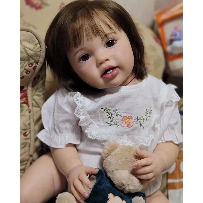 

24Inch Reborn Baby Toddler Doll Newborn Lottie Princess Girl Lifelike Soft Touch 3D Skin Tone with Visible Veins Art Doll